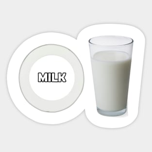 Milk with White Saucer Sticker